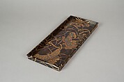 Box for Paper (Ryōshibako) with Decoration of Butterflies and Autumn Grasses, Lacquered wood with gold, silver, color (iroko) togidashimaki-e on black lacquer ground, Japan