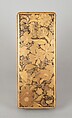 Letter Box (Fumibako) with Design of Cherry Blossom and Maple Leaf, Polished lacquer with sprinkled gold and gold lacquer, mounted with silver rings, Japan