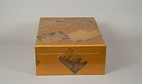 Document Box with Illustrated Books, Lacquered wood with gold and silver hiramaki-e, togidashimaki-e on nashiji ground, Japan