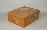 Document Box with Illustrated Books, Lacquered wood with gold and silver hiramaki-e, togidashimaki-e on nashiji ground, Japan