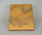 Document Box with Illustrated Books, Lacquered wood with gold and silver hiramaki-e, togidashimaki-e on nashiji ground, Japan