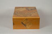 Document Box with Illustrated Books, Lacquered wood with gold and silver hiramaki-e, togidashimaki-e on nashiji ground, Japan