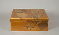 Document Box with Illustrated Books, Lacquered wood with gold and silver hiramaki-e, togidashimaki-e on nashiji ground, Japan