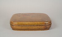 Writing Box with Design of Flowering Bush Clover and Sun, Gold, silver togidashimaki-e, hiramaki-e, takamaki-e, cut-out gold foil application, Japan