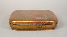 Writing Box with Design of Flowering Bush Clover and Sun, Gold, silver togidashimaki-e, hiramaki-e, takamaki-e, cut-out gold foil application, Japan