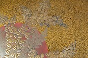 Writing Box with Design of Flowering Bush Clover and Sun, Gold, silver togidashimaki-e, hiramaki-e, takamaki-e, cut-out gold foil application, Japan