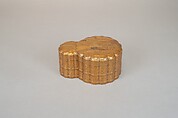 Incense Box with Design of Landscape in Spring (Side: Fagots with Cords), Gold and silver maki-e on gold lacquer, Japan