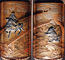 Case (Inrō) with Design of Chōryō and Kōsekikō at Kahi Bridge in China, Lacquer, kinji, gold, silver, red and brown hiramakie, metal inlay; Interior: gyobu nashiji and fundame, Japan