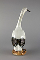 Figure of a stork (one of a pair), Porcelain painted with overglazed polychrome enamels (Jingdezhen ware), China