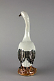 Figure of a stork (one of a pair), Porcelain painted with overglazed polychrome enamels (Jingdezhen ware), China