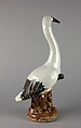 Figure of a stork (one of a pair), Porcelain painted with overglazed polychrome enamels (Jingdezhen ware), China