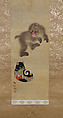 Monkeys at Play, Mori Sosen (Japanese, 1747–1821), Diptych of hanging scrolls; ink and color on silk, Japan