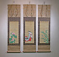 Rose Mallow (Fuyō), Katsukawa Shunshō　勝川春章 (Japanese, 1726–1792), Hanging scroll; ink and color on silk, Japan