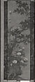 Tethered Hawks, After Soga Chokuan (Japanese, active ca. 1596–1615), Six-panel folding screen; ink and color on paper, Japan