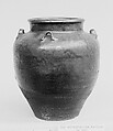 Tea Jar, Clay covered with glaze over dark red (Satsuma ware), Japan