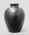 Jar, Clay covered with glaze; base stained (Seto ware), Japan