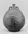 Bottle, Clay decorated with slip under a transparent glaze (Kyoto ware), Japan