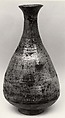 Bottle, Stoneware with stamped design under buncheong glaze, Korea
