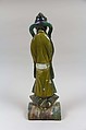 Roof tile with a standing figure, Stoneware with polychrome enamels, China