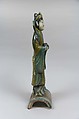 Roof tile with a standing figure, Stoneware with polychrome enamels, China