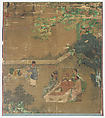 Examining Antiques at Literati Gathering, Wang Li Mu, Album leaf; ink and color on silk, Korea