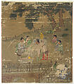 Examining Antiques at Literati Gathering, Wang Li Mu, Album leaf; ink and color on silk, Korea