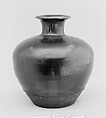 Vase, Clay with black glaze (Seto ware), Japan
