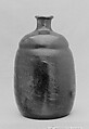 Bottle, Clay covered with a mottled glaze and an overglaze (Takatori ware, Satsuma type), Japan