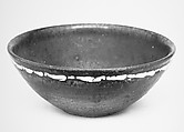 Teabowl, Nonomura Ninsei Japanese, Clay covered with a warm Seto glaze and a border of white enamel (Awata ware), Japan