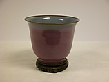 Flowerpot, Stoneware with blue glaze ( 
