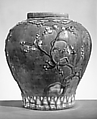 Jar decorated with plum blossoms, Stoneware with aubergine and turquoise glaze (Fahua ware), China