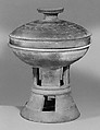Mounted Bowl and Cover, Earthenware, Korea