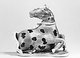 Figure of Horse, Porcelain painted in famille verte enamels on the biscuit, China