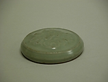 Lid of a box, Stoneware with mold decoration under a celadon glaze (Longquan ware), China