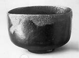 Teabowl, Tokunyu Japanese, Clay partly covered with a dull black glaze (Raku ware), Japan