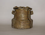 Freshwater Jar (Mizusashi), Stoneware with natural ash, feldspar, and iron glazes (Mino ware, Iga type), Japan