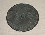 Mirror with paired birds and floral designs, Bronze, China