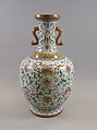 Vase with eight treasures and auspicious symbols, Porcelain painted with polychrome enamels over glaze (Jingdezhen ware), China