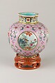 Vase with openwork pattern of flowers, Porcelain painted in overglaze enamels (Jingdezhen ware), China