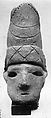 Head of a Male Haniwa Figure with Hat, Earthenware with incised decoration, Japan