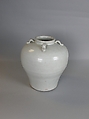 Jar with four lugs, Porcelain with incised decoration under white glaze (Jingdezhen ware), China
