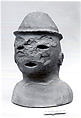 Head of a Male Haniwa Figure with Headdress, Earthenware, Japan