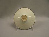Bowl, Porcelain with bluish white glaze (Jingdezhen Qingbai ware), copper mouthrim, China