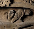Tympanum Depicting Vishnu Anantasayin and the Birth of Brahma, Sandstone, Central Vietnam