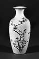 Vase with flowers, Porcelain decorated with famille rose enamels on white glazed background (Jingdezhen ware), China