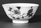 Bowl with flowers (one of a pair), Porcelain painted in overglaze polychrome enamels (Jingdezhen ware), China