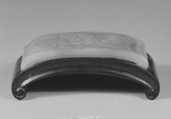 Scabbard ornament, Jade, wood stand, China