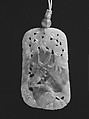 Pendant, Jadeite, seed pearls, China