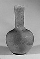 Bottle, Porcelain with stonegray slip under bluish-green crackled glaze; transparent green glaze all over, China