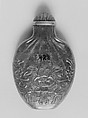 Snuff bottle with stopper, Dark opaque emerald-green jadeite, China